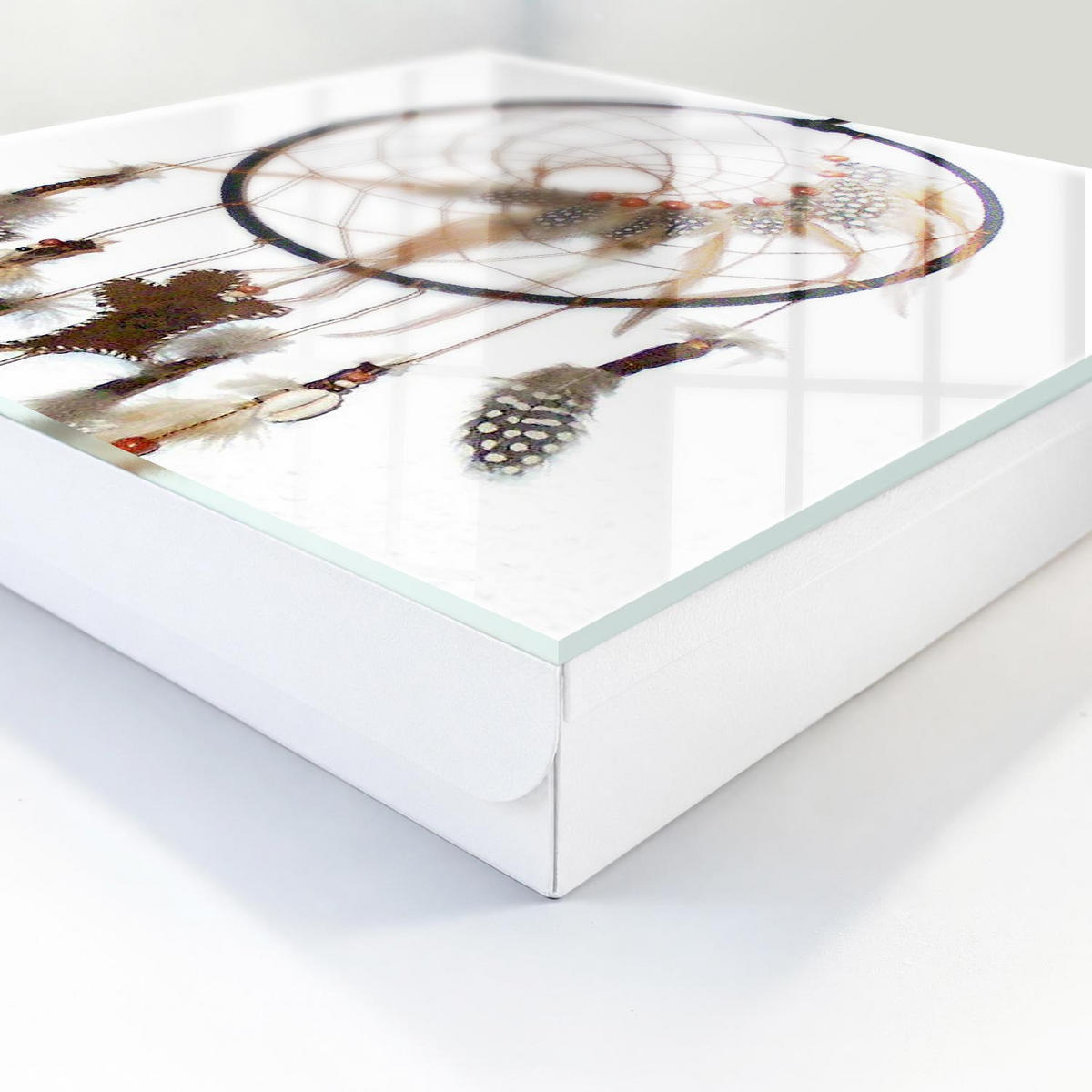 SCHLÜSSELBOX Weiß 30x30 cm – Türöffnung nach rechts - Uralter Talisman - Braun, Metall (30/30/5cm) - TULUP