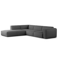 3-SITZER ECKSOFA mit Recamiere - Anthrazit/Schwarz, Kunststoff/Textil (295/231cm) - home24