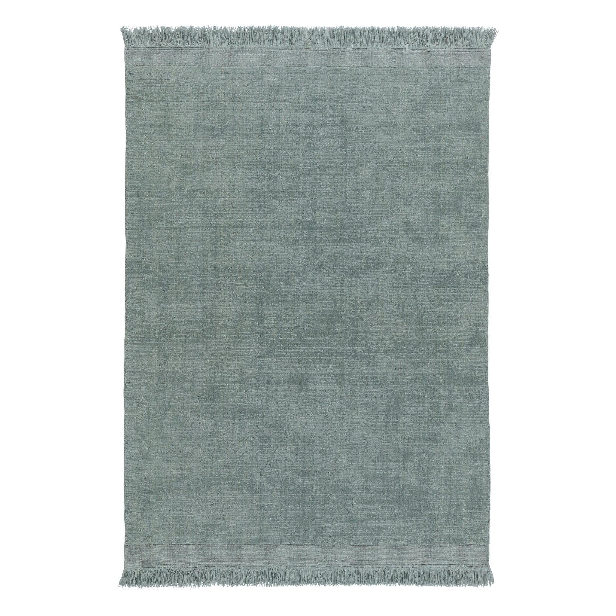 TEPPICH handgefertigt Wolle Baumwolle grün - Grün, Naturmaterialien (160/230cm) - AFK Living