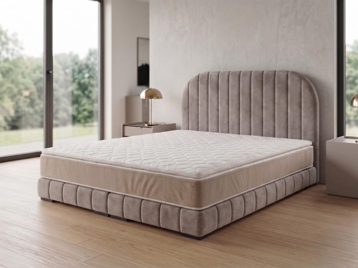 POLSTERBETT LEON3 180x 200 cm Farbe: Beige - Beige, Textil (180/200cm) - A&J MöbelLand