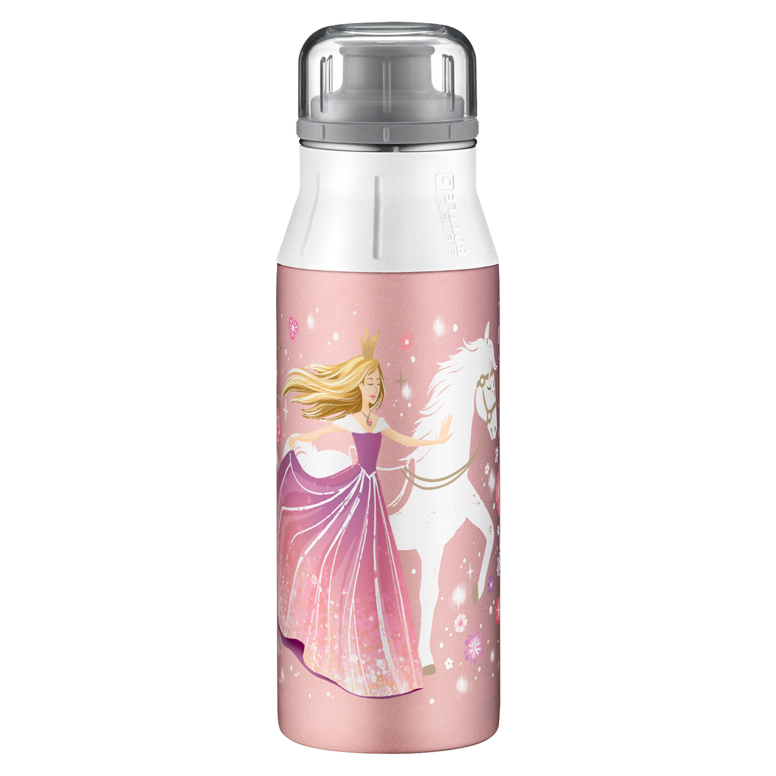 KINDERTRINKFLASCHE elementBottle Kids, Edelstahl, Flower Princess, 600 ml - Multicolor, Metall (0.6L) - Alfi