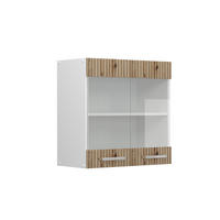 KÜCHENGLASSCHRANK R-Line Artisan-Eiche 60 cm - Weiß/Eiche Artisan, Holzwerkstoff (60/60/31cm) - Vicco