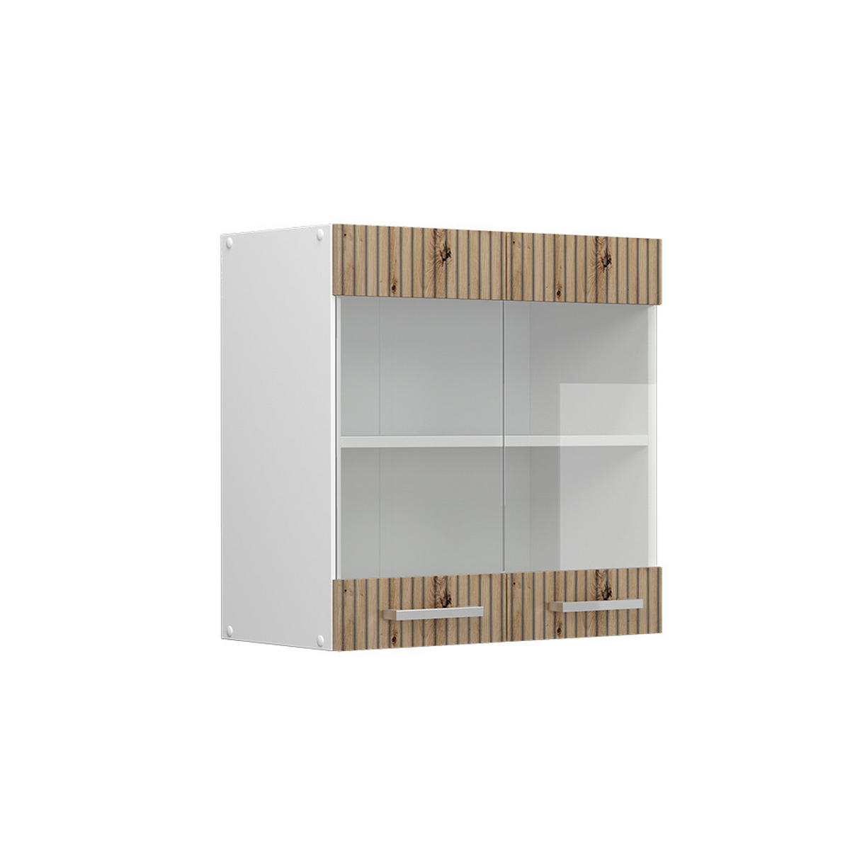 KÜCHENGLASSCHRANK R-Line Artisan-Eiche 60 cm - Weiß/Eiche Artisan, Holzwerkstoff (60/60/31cm) - Vicco