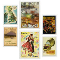 POSTER Set Mit 6 Europäische Länder Größe A3 & A4 Weißer Rahmen - Weiß, Papier (29.7/1cm) - Nacnic