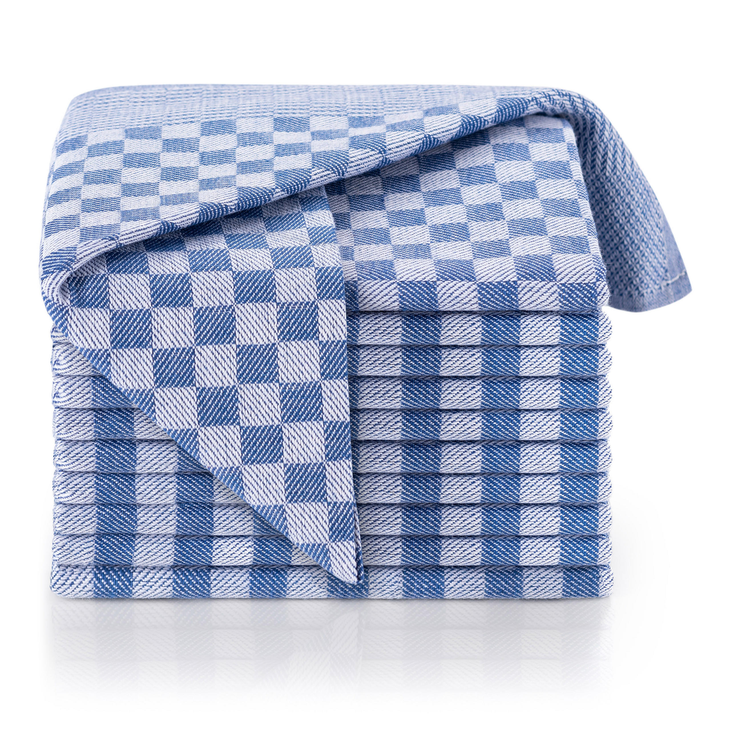 GESCHIRRTUCH Markus 5er-Set, 50/70 cm, 100% Baumwolle, kariert - Blau, Textil (50/70cm) - Blumtal