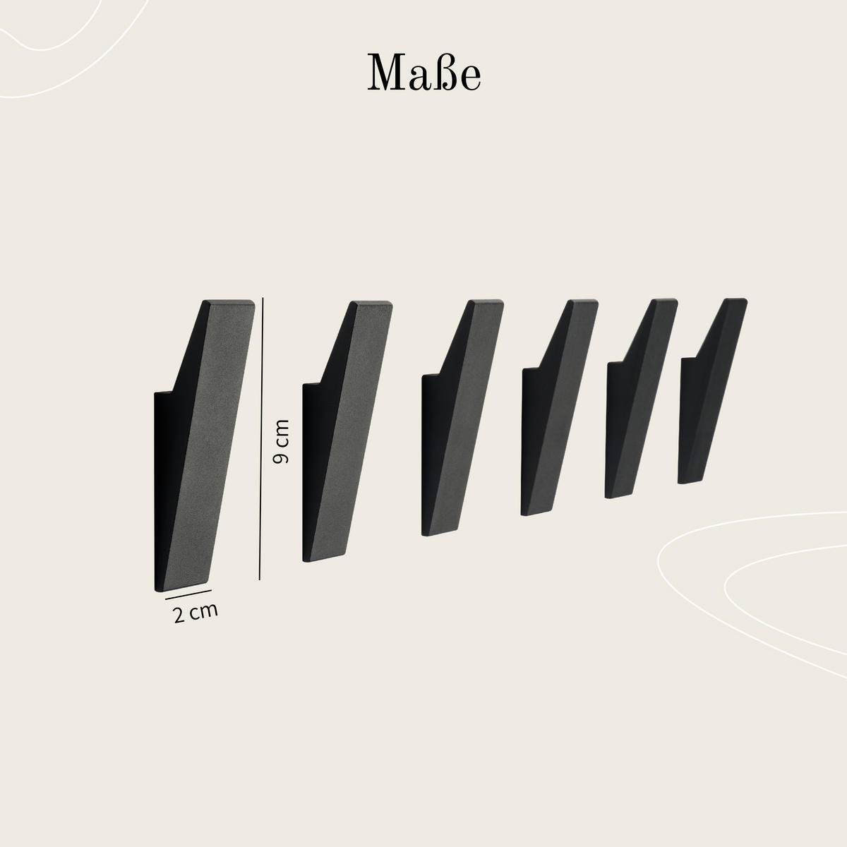 GARDEROBENHAKEN MIT VERSTECKTER VERSCHRAUBUNG - Schwarz, Metall (2/9/3cm) - Designfabrik Hamburg