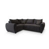 ECKSOFA MADISON L L-S Grau Dünner Stoff mit Schlaffunktion - Grau, Holz (235/175cm) - MASSENO