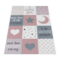 KINDERTEPPICH Patchwork Kinderzimmer schmutzabweisend Pink Rechteckig 160x230 - Rosa, Textil (160/230cm) - KADIMA DESIGN