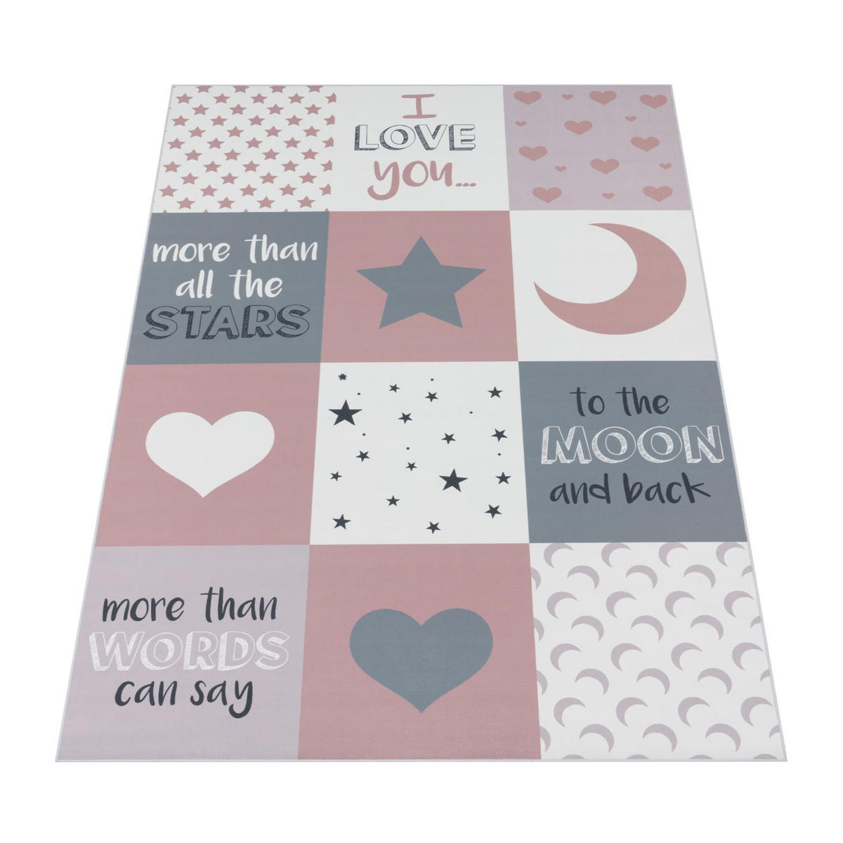 KINDERTEPPICH Patchwork Kinderzimmer schmutzabweisend Pink Rechteckig 160x230 - Rosa, Textil (160/230cm) - KADIMA DESIGN