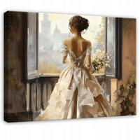 LEINWAND BILDER Frau Aquarell Modern 100x70 - Multicolor, Holzwerkstoff (100/70cm) - Wallarena
