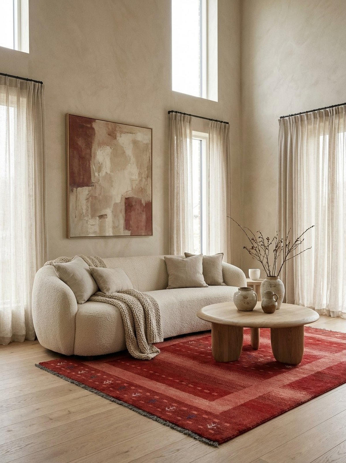 TEPPICH Gabbeh Sonnat Rot 204/152 cm Schurwolle - Rot, Textil (152/204cm) - Looma