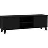 LOWBOARD Home mit 2 Türen, ohne Griffe, Schwarz - Schwarz, Holzwerkstoff (150/50/40cm) - Beautysofa