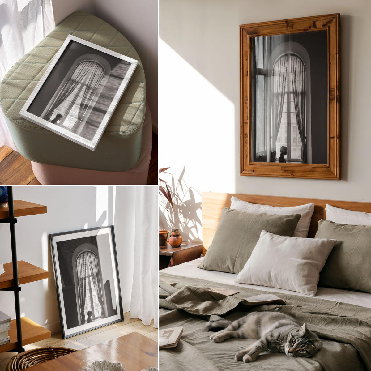 POSTER - 29x42 cm - Iris van Dijk - Vintage-Fenster - Schwarz, Textil (29/42/0.1cm) - TULUP