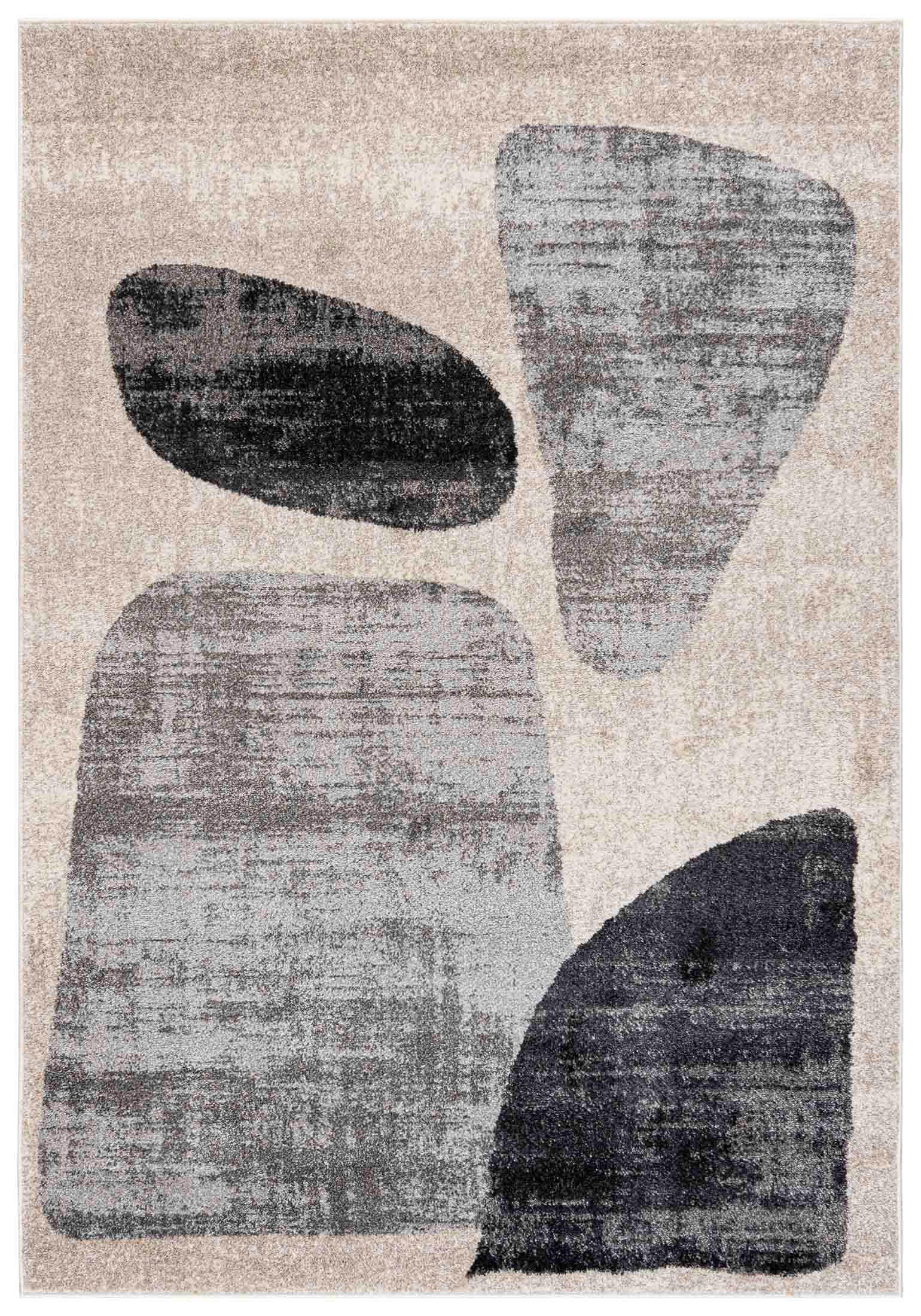 TEPPICH Beige Geometrisch In-Outdoor Pflanzlich Kurzflor Rechteckig 200 x 300 cm - Dunkelgrau/Beige, Textil (200/300cm) - Mazovia