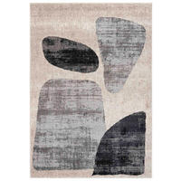 TEPPICH Beige Geometrisch In-Outdoor Pflanzlich Kurzflor Rechteckig 120 x 170 cm - Dunkelgrau/Beige, Textil (120/170cm) - Mazovia
