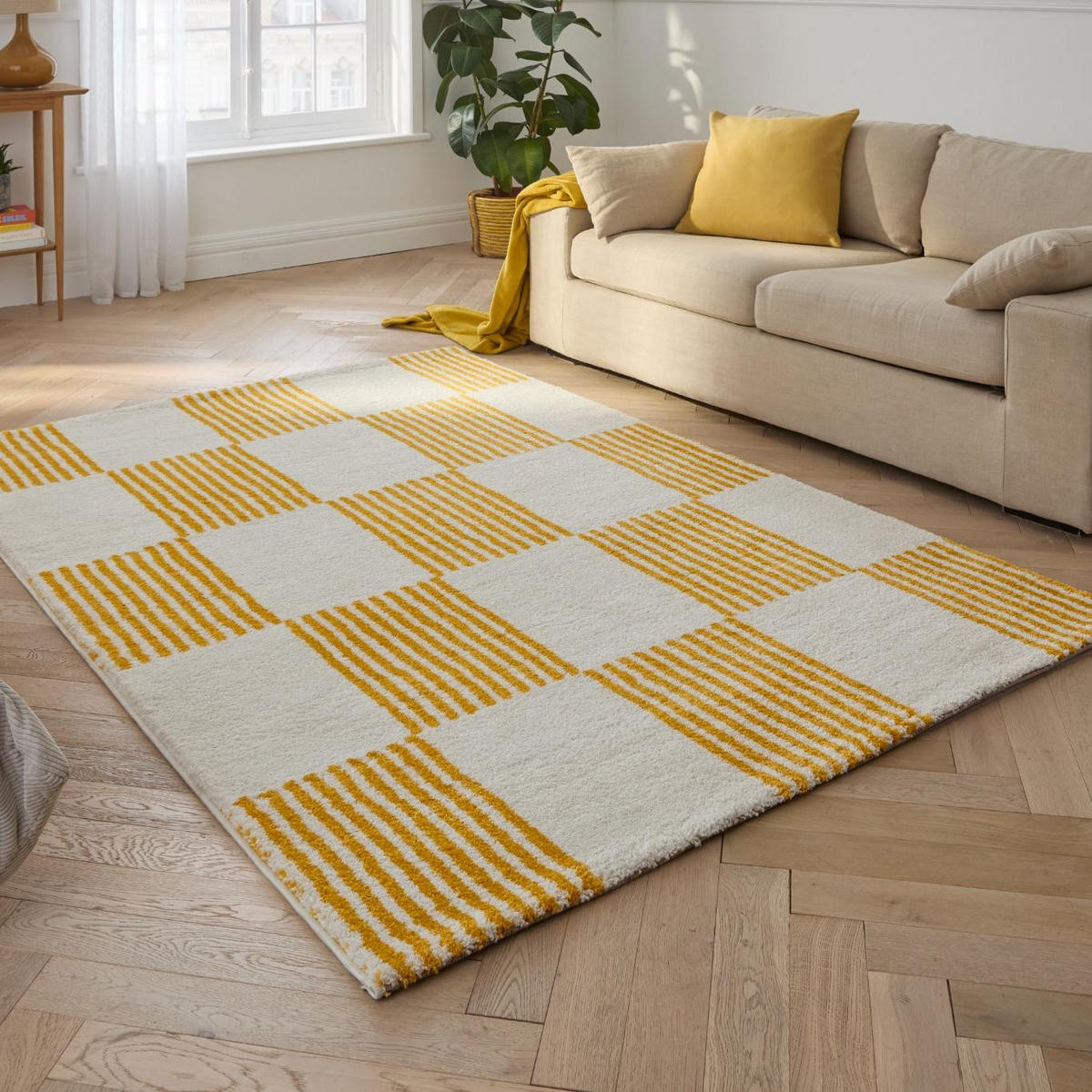 TEPPICH vintage mit blumenmuster gelb Groovy 200x280 cm - Gelb, Textil (200/280cm) - Nazar Rugs