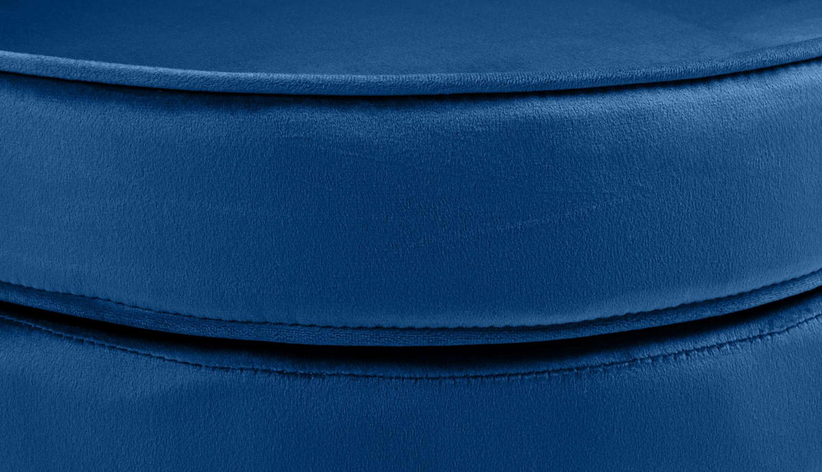 ARMLEHNENSTUHL Samt blau - Blau/Goldfarben, Textil/Metall (74/76/60cm) - CLP