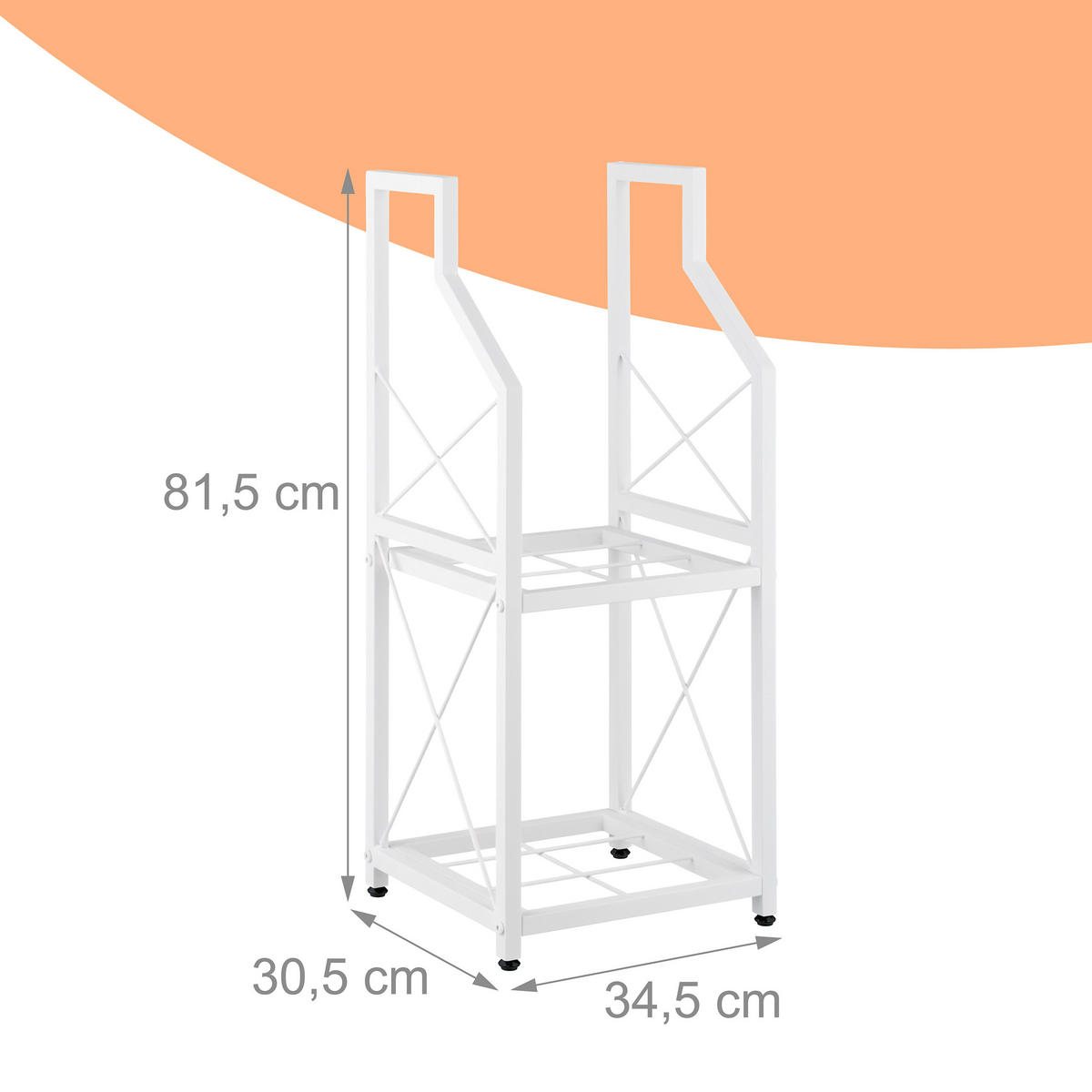 KAMINHOLZREGAL - Weiß, Metall (34.5/81.5/30.5cm) - Relaxdays