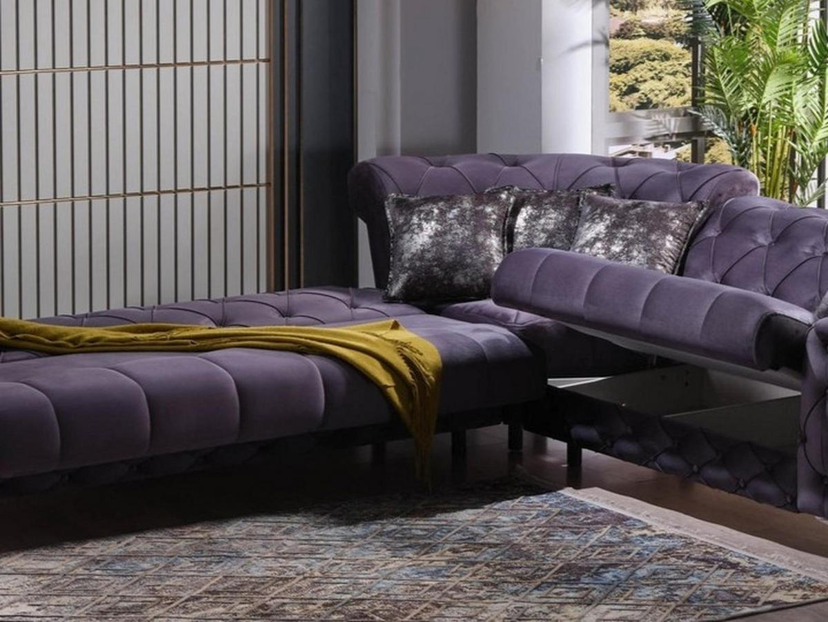 ECKSCHLAFSOFA Acelya Anthrazit - Langer Schenkel Links - Anthrazit, Holzwerkstoff/Kunststoff (315/245cm)