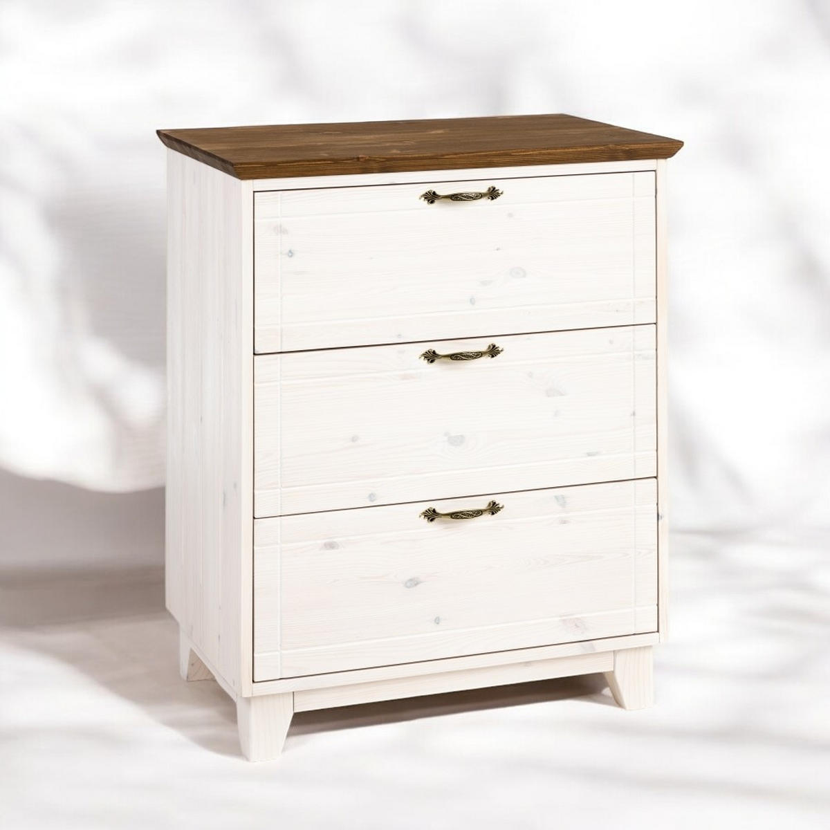 KOMMODE 74 cm - Dunkelbraun/Weiß, Holz (74/89/47cm) - MSL wooden furniture