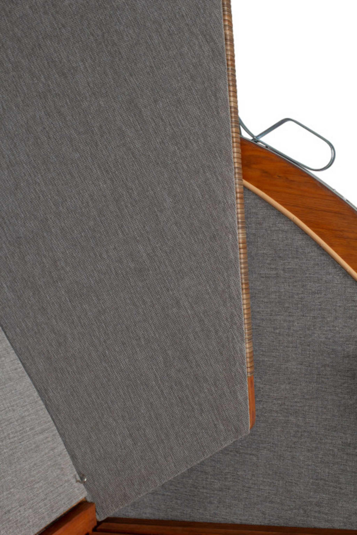 STRANDKORB Tinnum 2 Sitzer Pinie PE griseum - Braun/Grau, Metall (115/38/92cm) - Mr. Deko