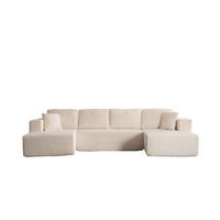 WOHNLANDSCHAFT Weiß 332/156/88 cm 3-Sitzer Cordstoff Modular Ohne Montage - Weiß, Textil (332/88/156cm) - PANGIVO