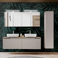 BADMÖBEL-SET 10-TLG. Puebla-56 - Beige, Holzwerkstoff (215/200/46cm) - Lomado