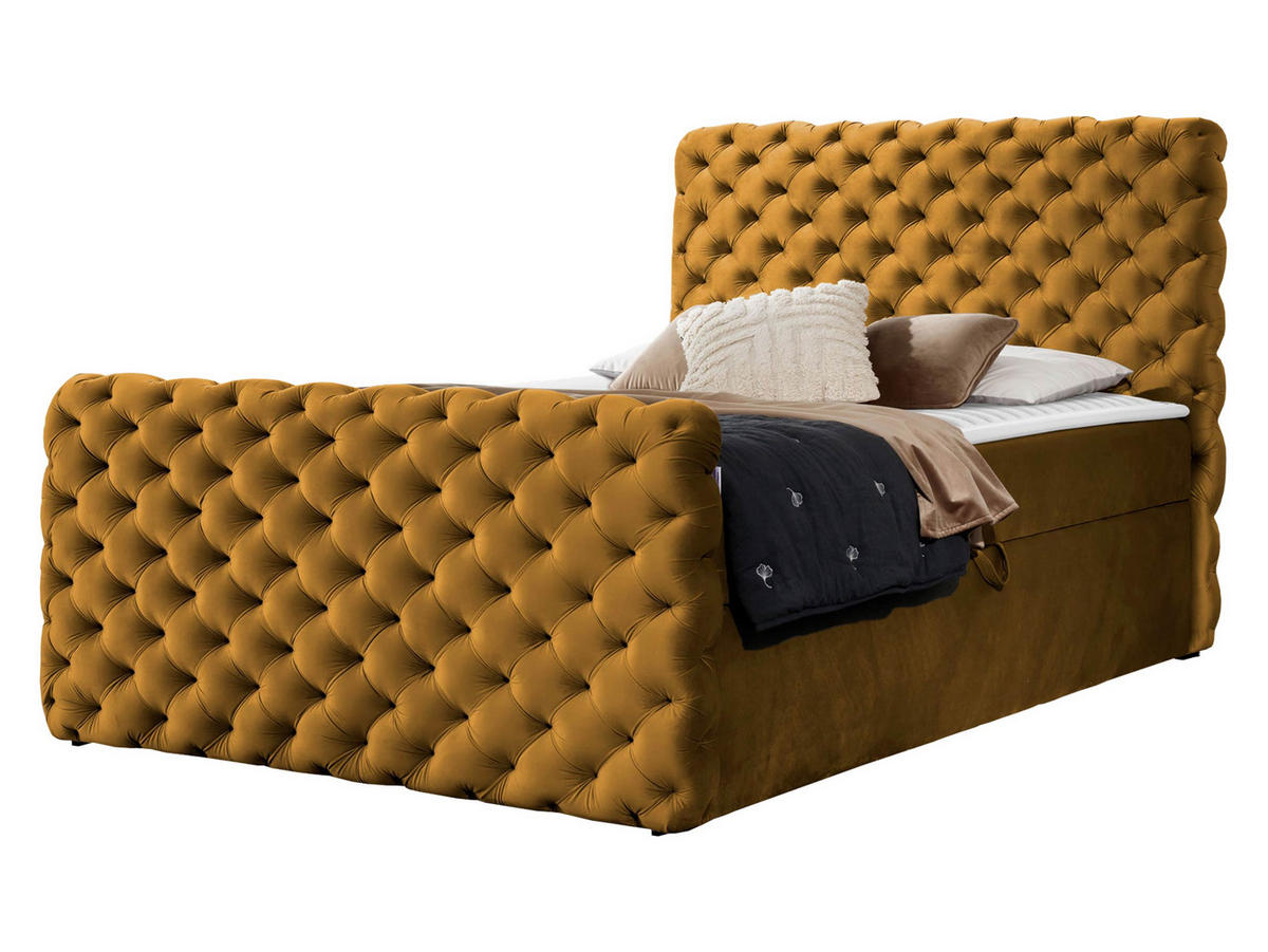 BOXBETT Chesterfield Lux - Bronzefarben, Holz (140/200cm) - MIRJAN24