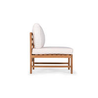 LOUNGESESSEL OHNE ARMLEHNEN - Akazie massiv / Polyester - Braun / Beige - Beige/Braun, Holz/Textil (60/76/66cm) - home24