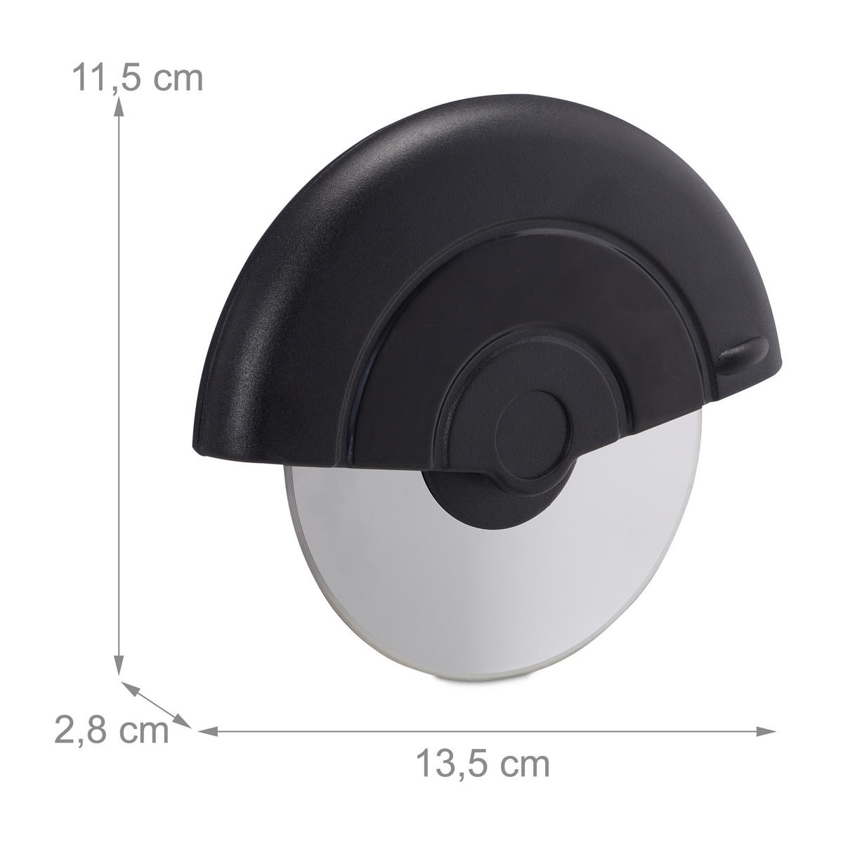 PIZZASCHNEIDER - Multicolor, Kunststoff/Metall (13.5/11.5/2.8cm) - Relaxdays