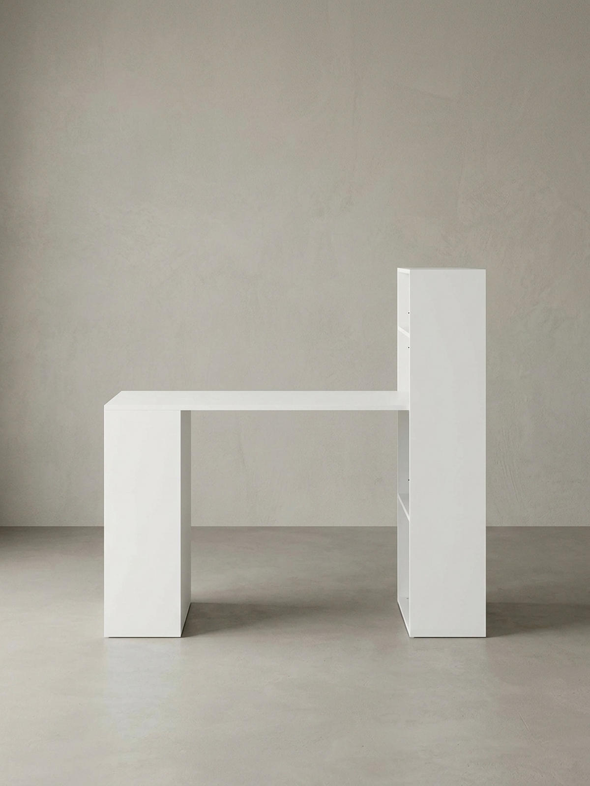 SCHREIBTISCH mit Regal variabel BRENTA, Weiß, 120x53x120 cm - Weiß, Holz (53/120/120cm) - KADIMA DESIGN