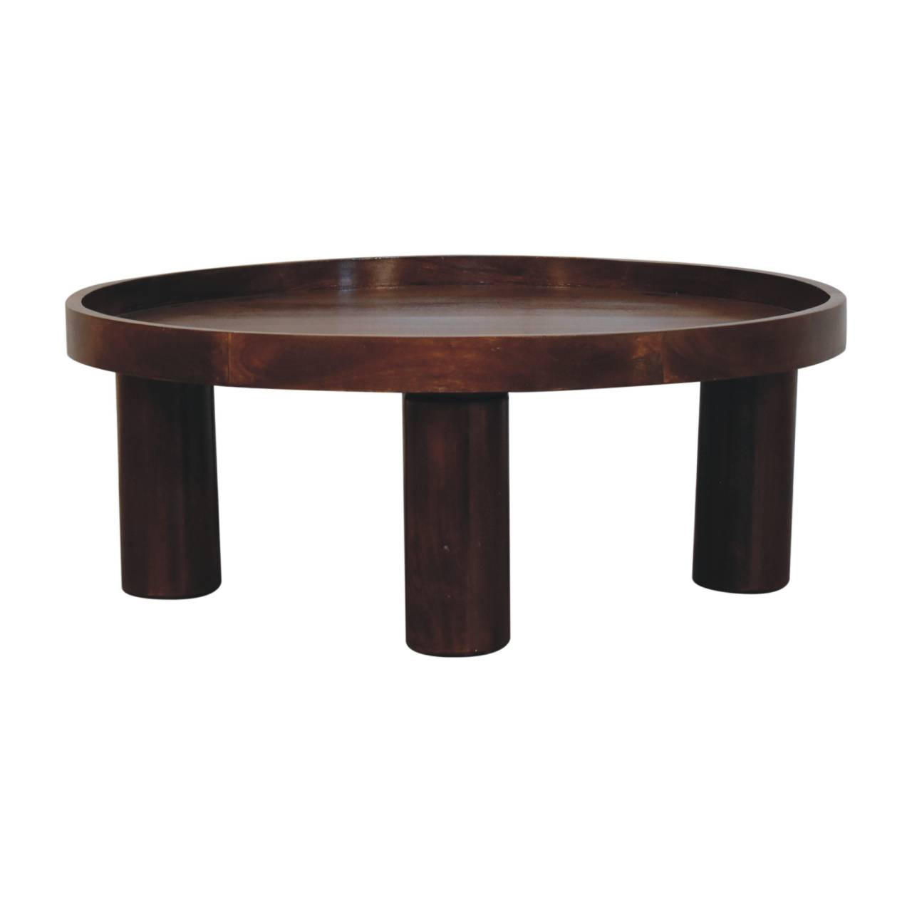 Artisan Furniture KONFERENČNÍ stolek Crescent kaštanový, válcové nohy, tmavě hnědý