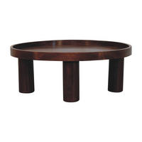COUCHTISCH Crescent Kastanie, Zylindrische Beine, Dunkelbraun - Dunkelbraun, Holz (80/80/31cm) - Artisan Furniture