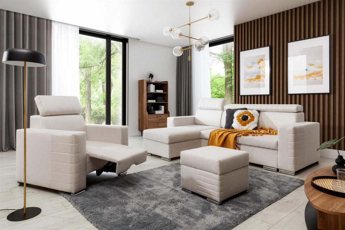 SESSEL Canton In Liverpool - Creme, Holzwerkstoff/Textil (94/92/93cm) - Fun Möbel
