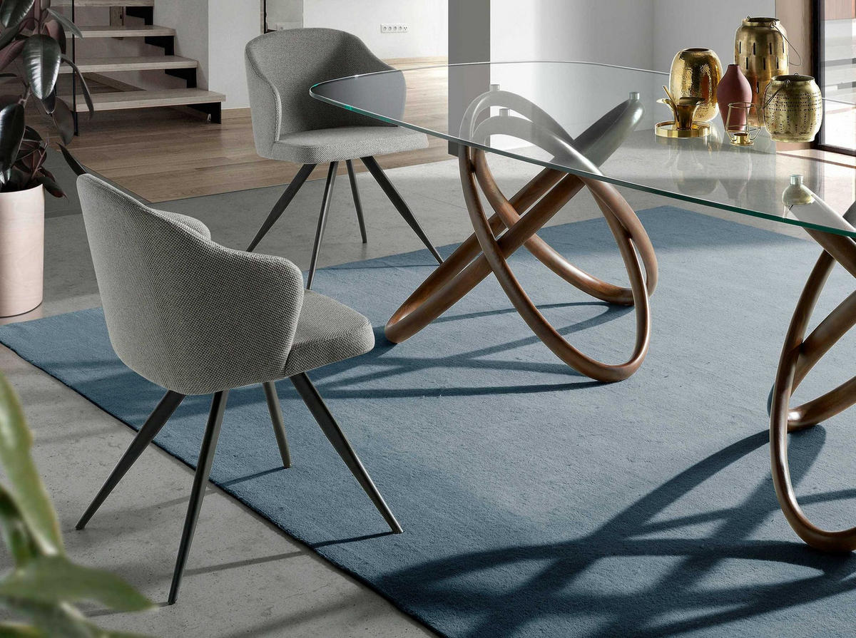 STUHL aus grauem Stoff - Schwarz/Grau, Textil/Metall (48/82/57cm) - ANGEL CERDA