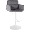 BARHOCKER Samt dunkelgrau - Dunkelgrau/Weiß, Textil/Metall (60/93/56cm) - CLP