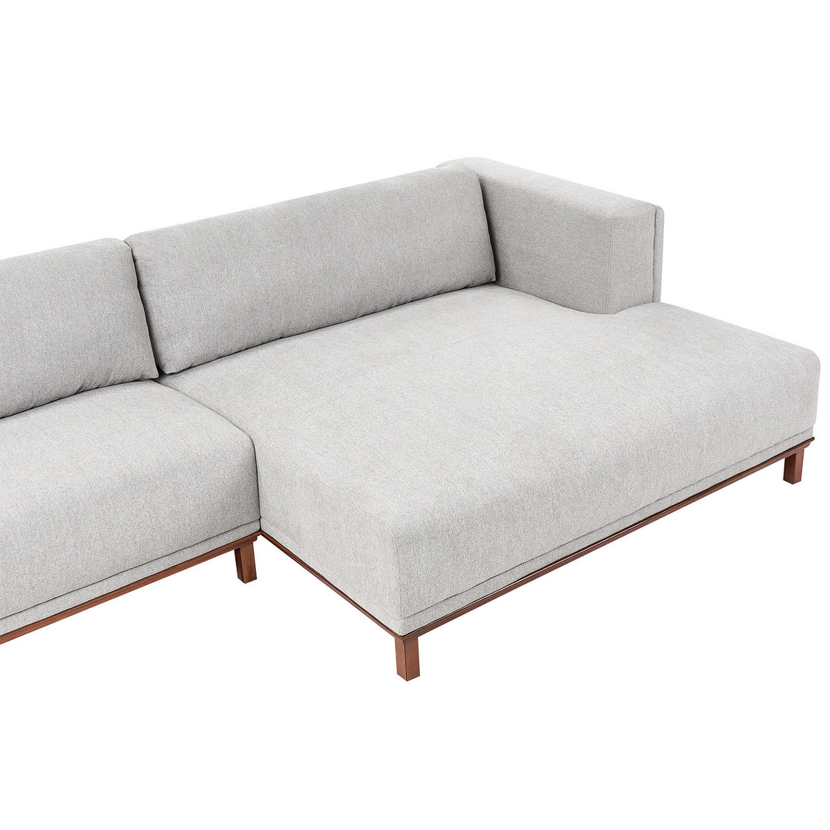 ECKSOFA 4-Sitzer Stoff Grau linksseitig Veng - Hellbraun/Dunkelgrau, Textil (310/155cm) - Beliani