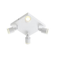 STRAHLER Wolfsburg 4-flammig 25/25/17 cm - Weiß, Metall (25/25/17cm) - Nettlife