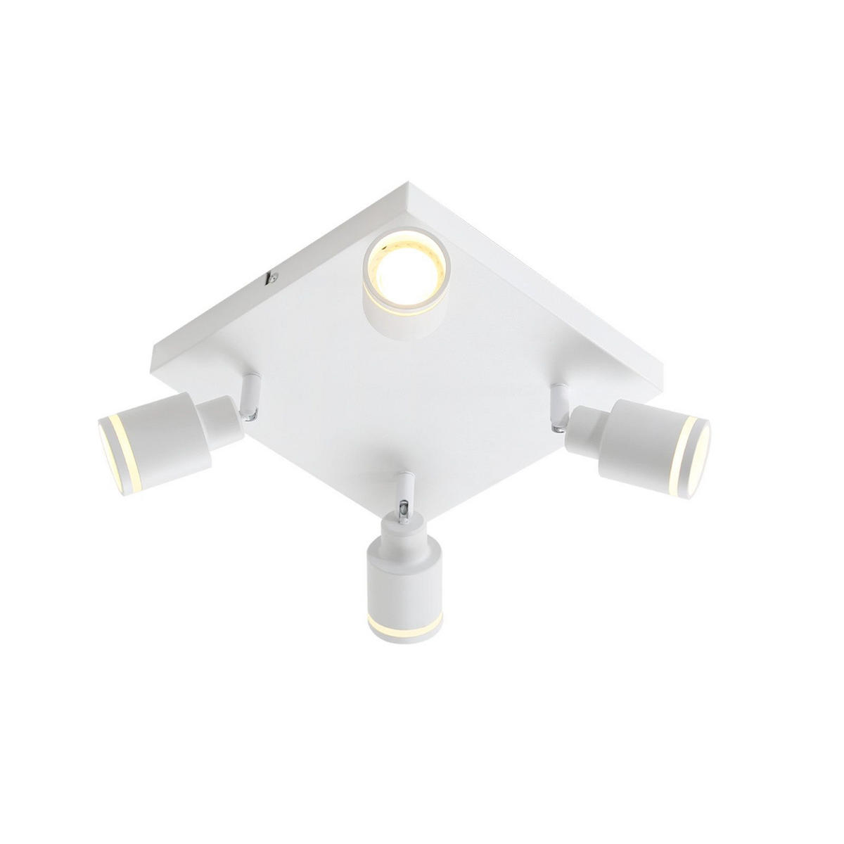 STRAHLER Wolfsburg 4-flammig 25/25/17 cm - Weiß, Metall (25/25/17cm) - Nettlife