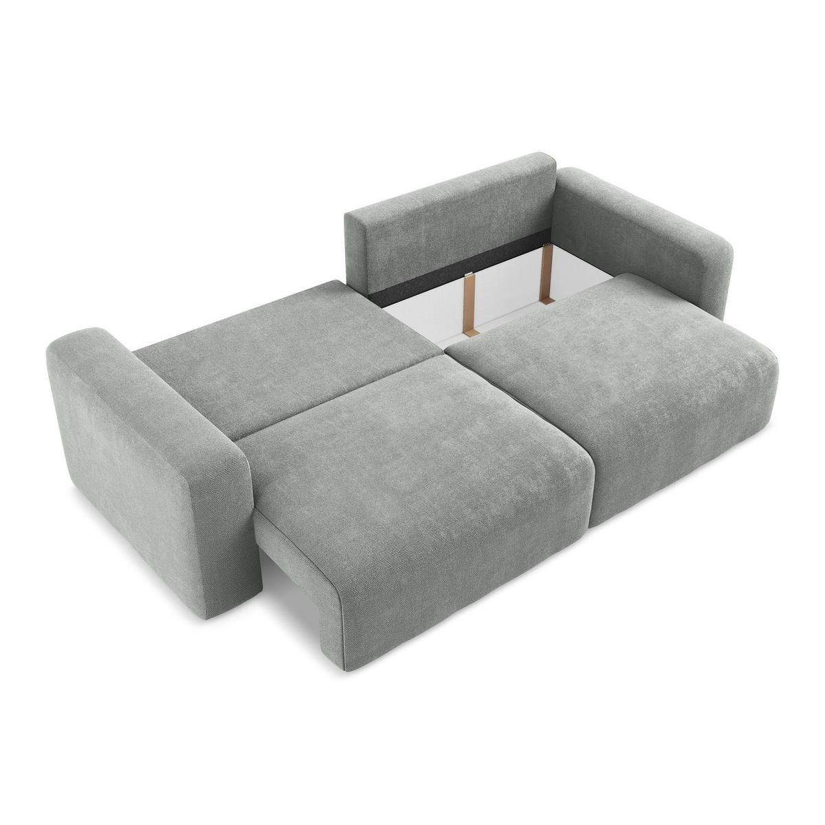 3-SITZER SOFA mit Schlaffunktion Chenille Stoff Grau - Blau/Schwarz, Kunststoff/Textil (244/79/102cm) - LaMiaSofa