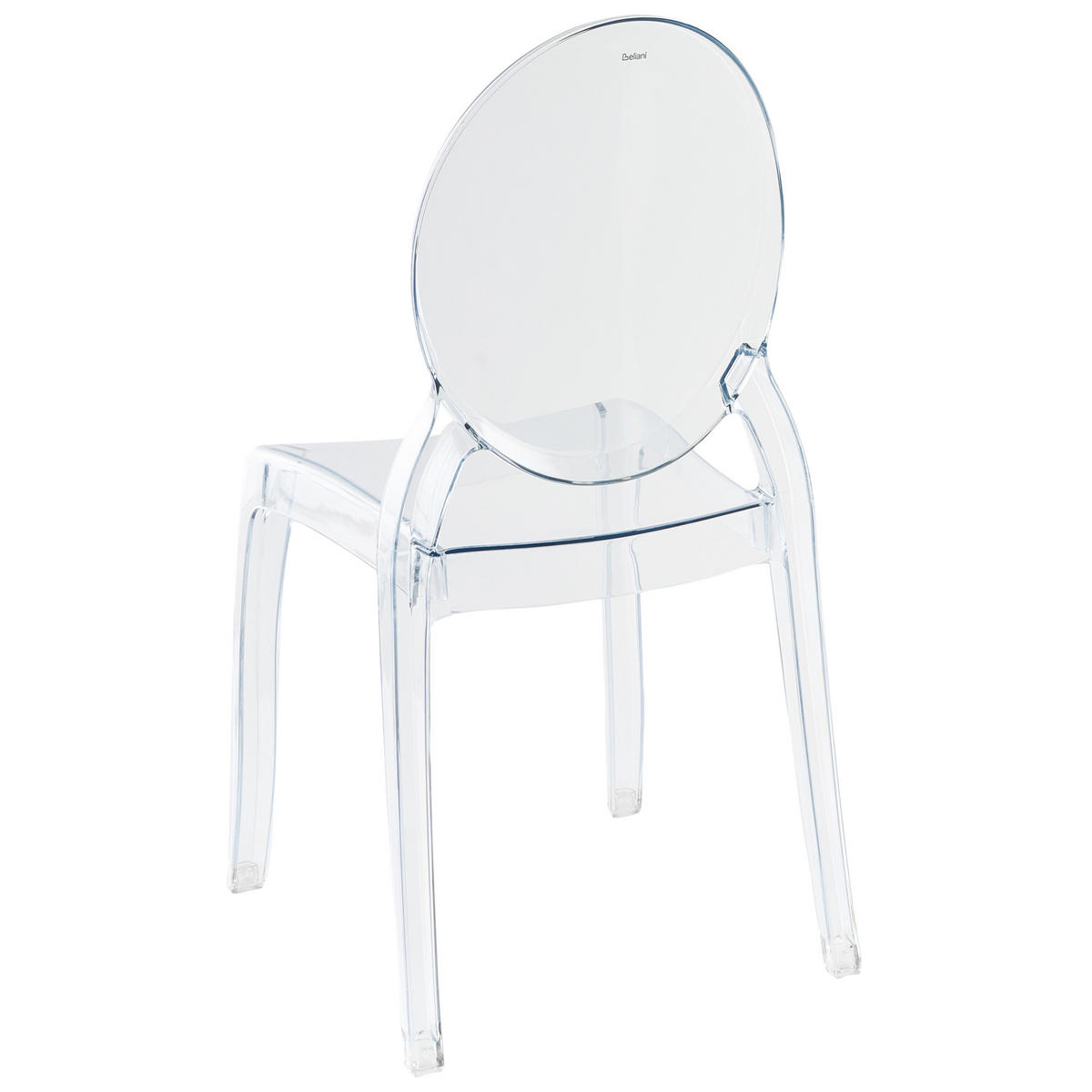 ESSZIMMERSTUHL 2er-Set Transparent Rulison - Transparent, Kunststoff (55/95/50cm) - Beliani