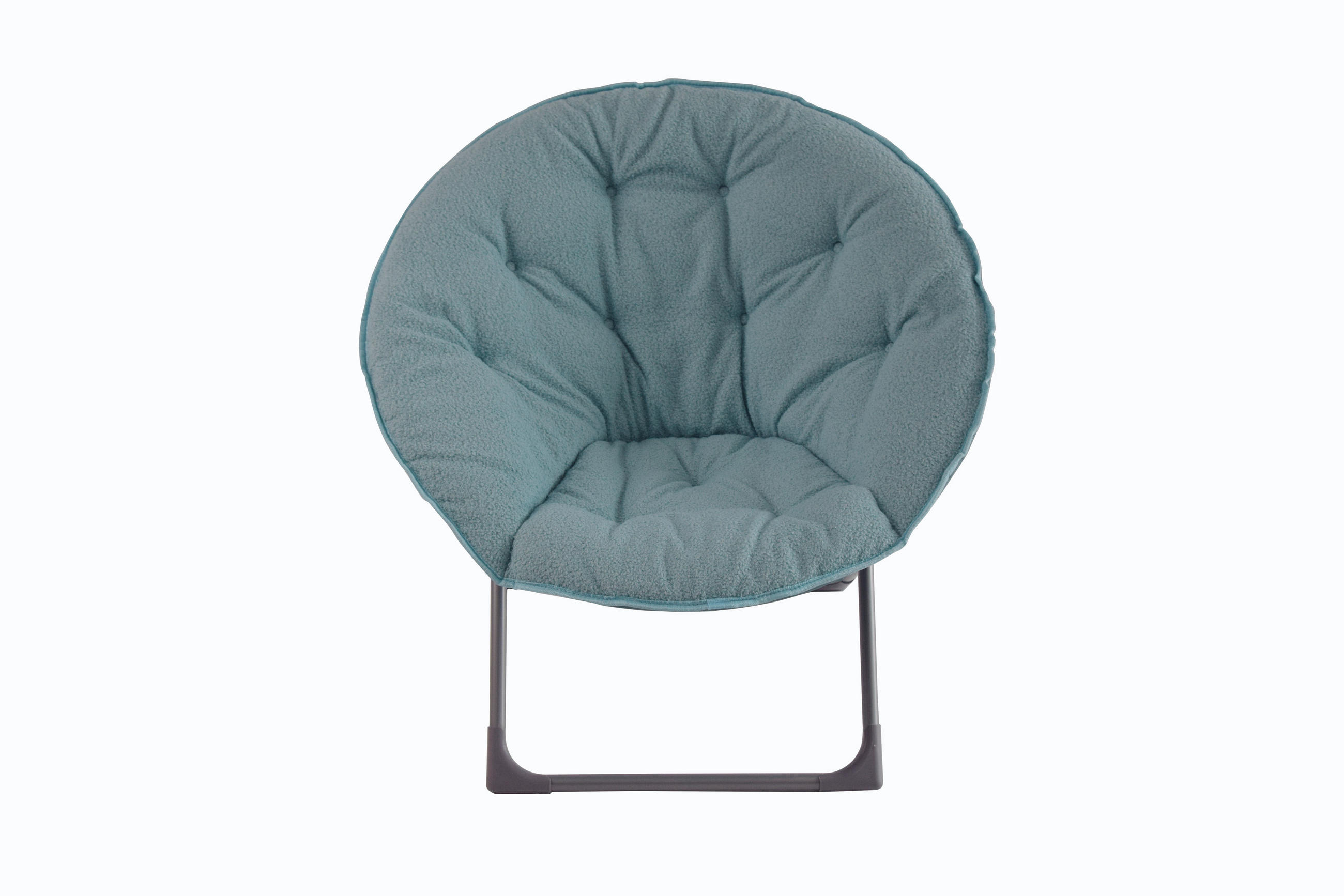 KLAPPBARER Mondstuhl Stoff mit Metallgestell weich gepolstert 58/53/85 cm Blau - Blau, Textil (53/85/58cm) - Redom