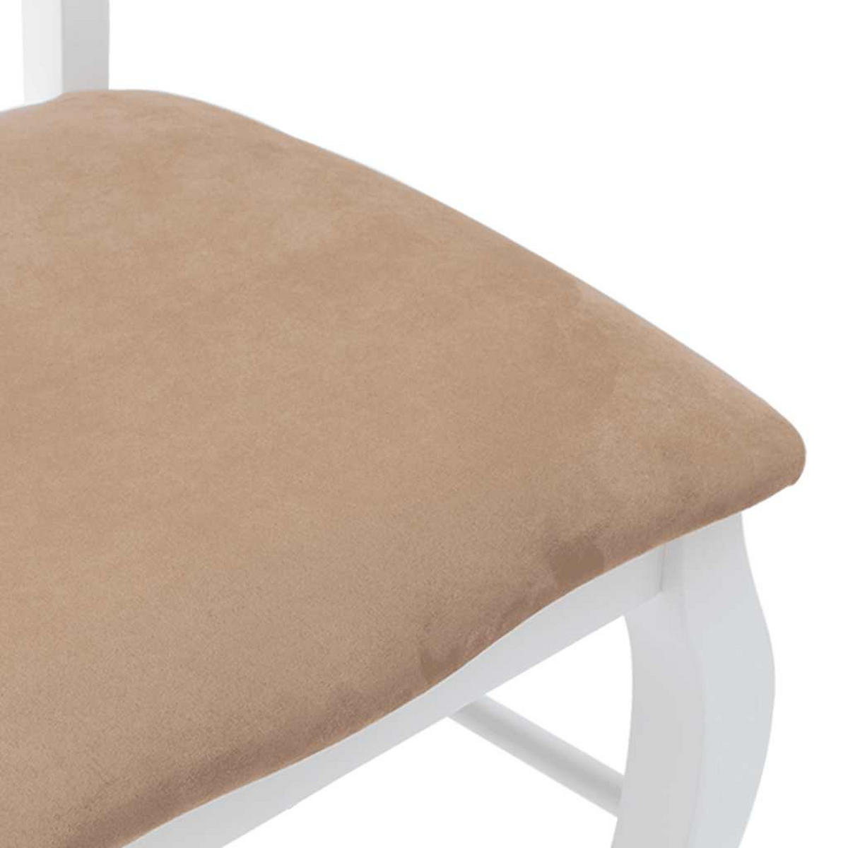 ESSZIMMERSTÜHLE Resz mit Kissen 2er-Set Weiß-Braun - Braun, Holz (48/99/53.5cm) - DELUKE