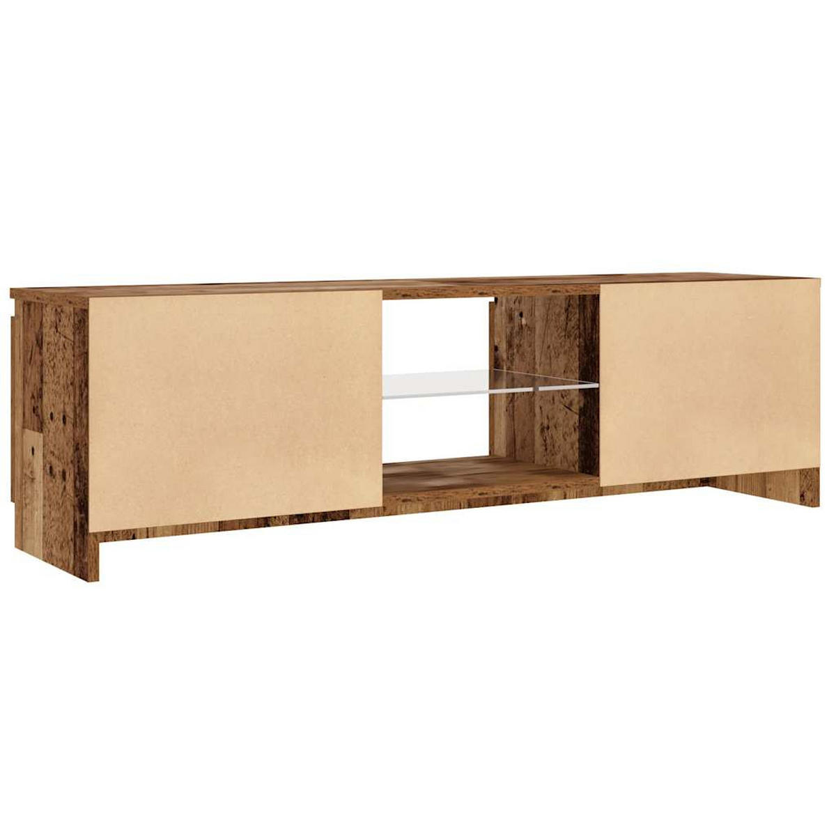 TV-SCHRANK Mit Led-Leuchten Altholz-Optik 120/30/36 Cm - Braun, Holzwerkstoff (30/36/120cm) - vidaXL