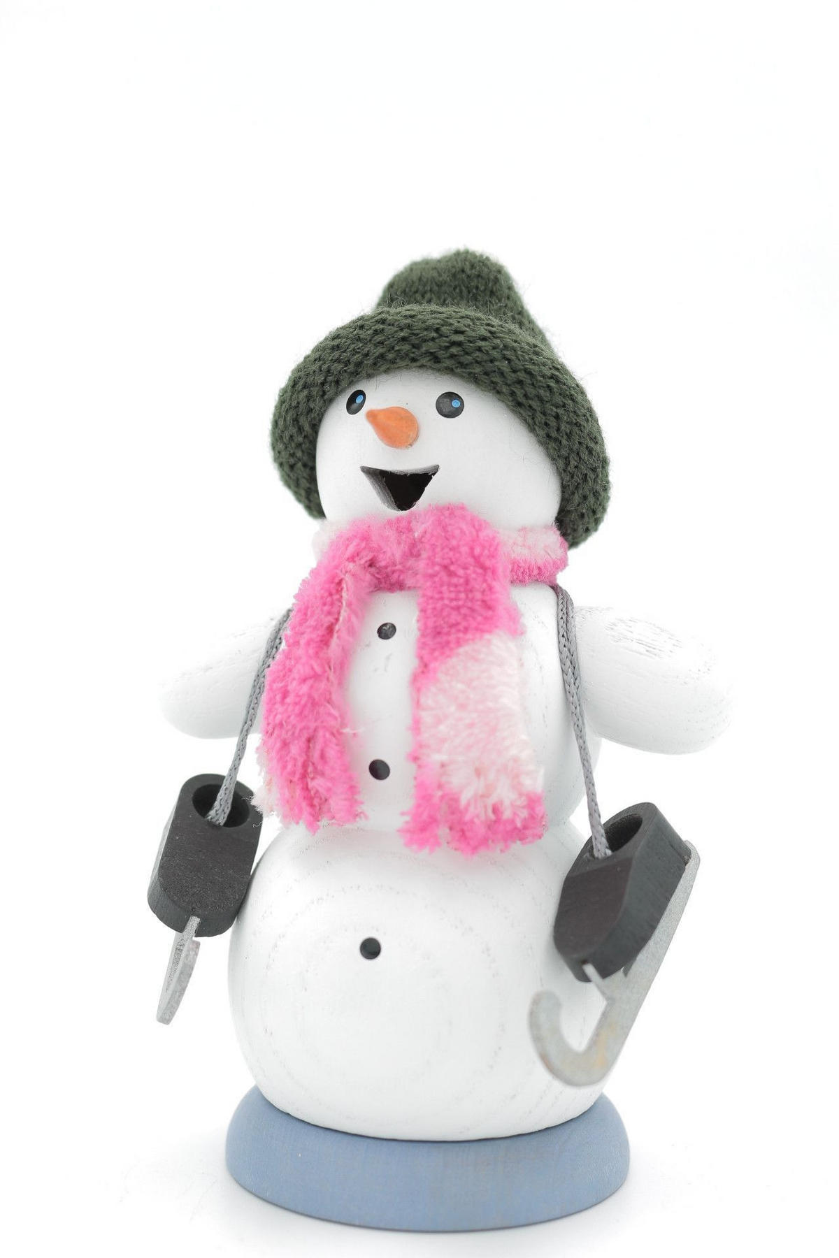 RAUCHFIGUR Schneemann mit Schlittschuhen 13 cm - Multicolor, Holz (6/13/10cm)