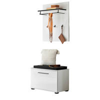 GARDEROBEN-SET 3-teilig weiß Hochglanz 80 cm, Kombination mit Stauraum - Weiß Hochglanz/Dunkelgrau, Holzwerkstoff/Kunststoff (80/200/40cm) - Furn.Design