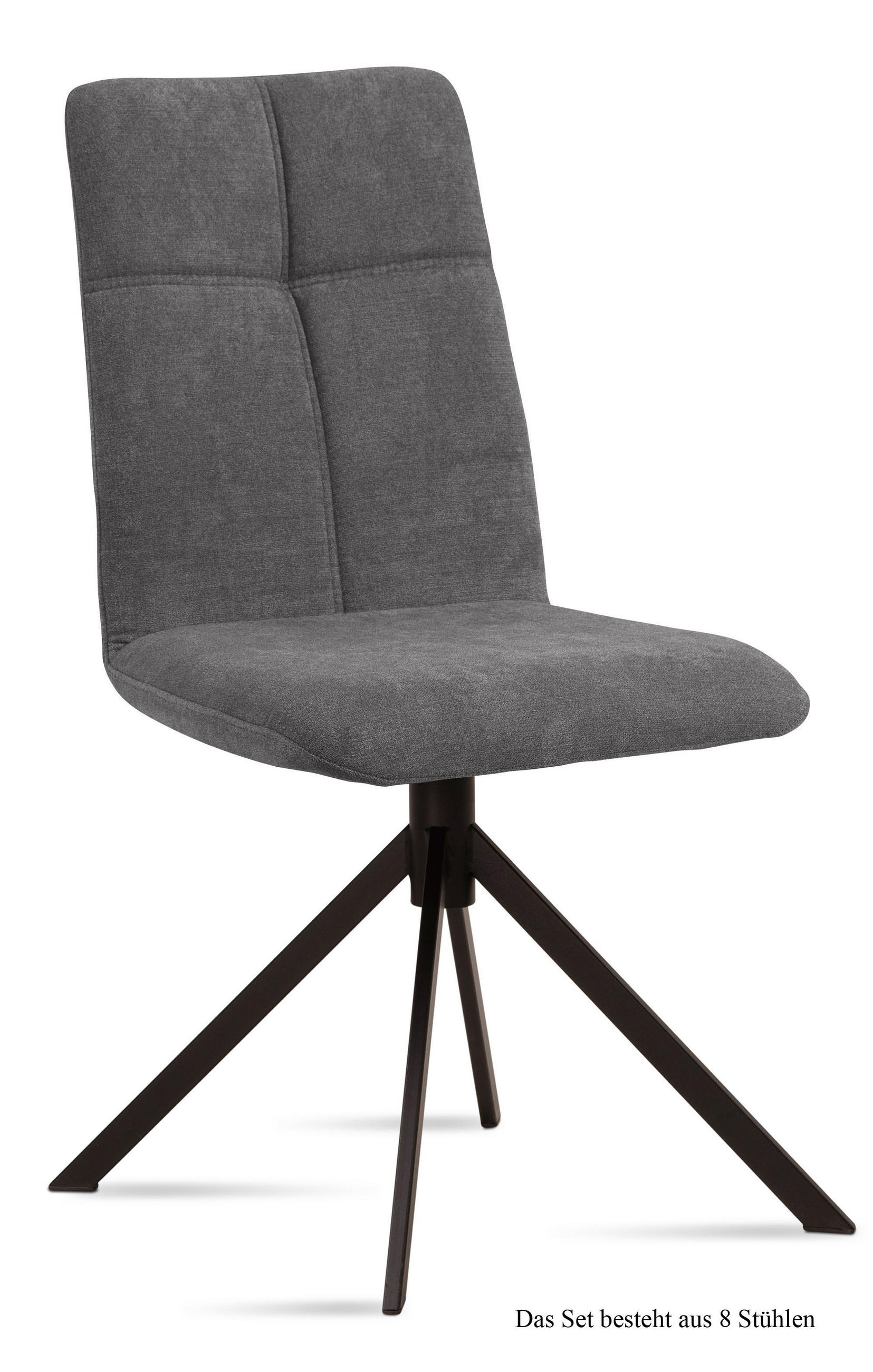 ESSZIMMERSTUHL (8er-Set) Drona 47x92x60 Schwarz/Grau - Schwarz/Grau, Kunststoff (60/92/47cm) - 58aufmkessel