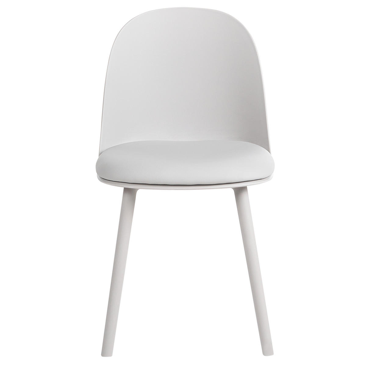 ESSZIMMERSTUHL 2er Set Kunstleder Hellgrau Ankeny - Hellgrau/Grau, Kunststoff (46/80/48cm) - Beliani