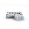 MODULARES-ECKSOFA rechts Bellis aus Samt hellblau 3 Sitzplätze - Hellblau, Textil (157/191cm) - Micadoni