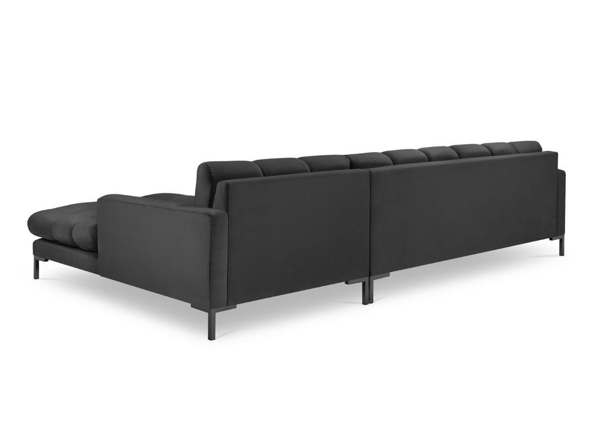 ECKSOFA rechts Mamaia aus Samt dunkelgrau 5 Sitzplätze - Dunkelgrau, Textil (185/293cm) - Micadoni